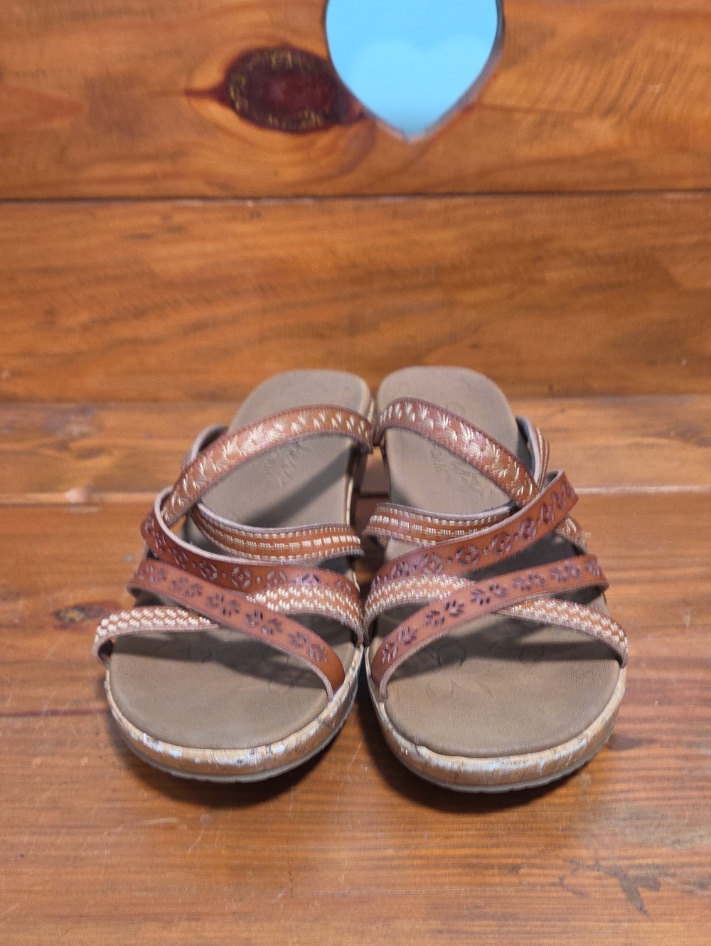 Skechers FAIR Brown Multi-strap Comfort Sandals • Size 8
